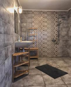 蒂萨菲赖德Grand Terasz的一间带水槽和淋浴的浴室