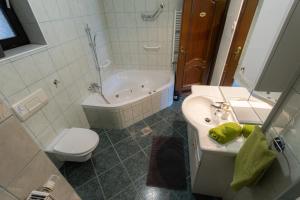 布莱德Apartma Judita in Glamping Luna的一间带水槽、浴缸和卫生间的浴室