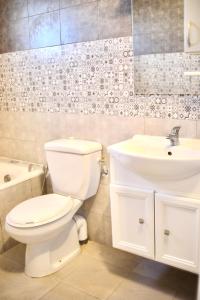 乌姆苏克Dar lamisse Djerba的浴室配有白色卫生间和盥洗盆。