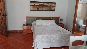 查兹拉德拉谢拉Casa El Azahin的一间卧室配有一张带两个枕头的床