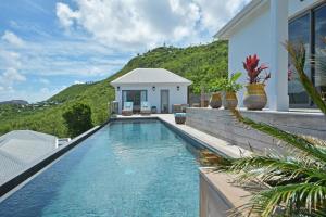 Saint BarthelemyVilla Vogue 5 Bedroom Villa的房屋前的游泳池