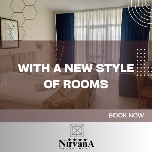 阳光海滩Grand Hotel Nirvana - All Inclusive & Free Beach Access的一张新式客房卧室的照片