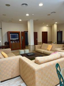 马拉加马拉加卡洛斯五世酒店的带沙发和平板电视的大型客厅