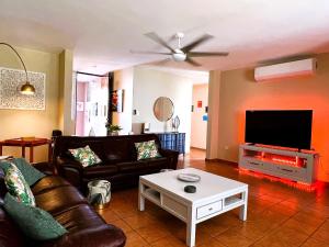 Vega Alta3 BR Villa Tranquilidad的带沙发和平面电视的客厅