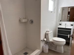 圣胡安La Mona Loiza的白色的浴室设有卫生间和水槽。