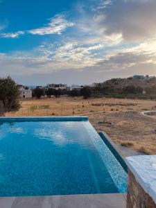 卡尔帕索斯Eleon Luxury Villa的享有田野景致的游泳池