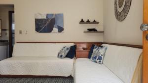 塞拉内格拉Piemonte Flat Serra Negra的客厅配有2张白色沙发