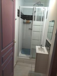 安东尼Chambre à 10 minutes de Paris的带淋浴和盥洗盆的浴室