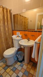阿尼亚斯科Yukayeke Playa Resort的一间带卫生间和水槽的浴室