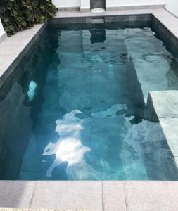 Cordobilla de LácaraCasa Rural La Salamandrija- con piscina- petfriendly的碧绿的蓝色海水游泳池