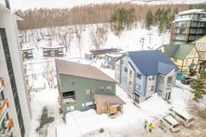 俱知安町Chalet Murasaki的雪中小镇的空中景色