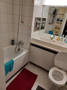 科隆30 qm komfort wohnung的带浴缸、卫生间和盥洗盆的浴室