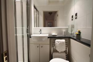 波洛克Dunkery Apartment的一间带水槽和镜子的浴室