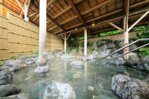 OyamaSPRINGS VILLAGE Ashigara-Tanzawa Hot Spring Resort & Glamping - Vacation STAY 42312v的一座建筑里一片岩石水