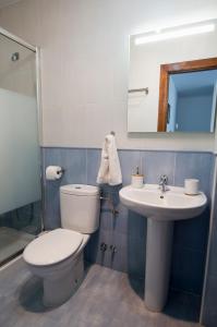 桑提亚纳德玛玛丽亚之家公寓的一间带卫生间和水槽的浴室