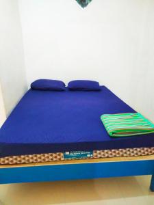 TopoyoWISMA TIGA PUTRA BELAWA 2的一张蓝色床垫和一根笔的床