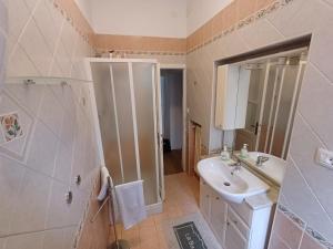 佩鲁贾PERUSIA HOME的一间带水槽、淋浴和卫生间的浴室