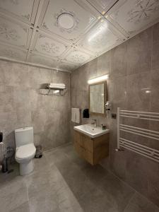 凡城Orient Hotel的一间带卫生间和水槽的浴室