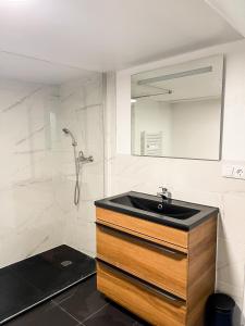 BonnevoieBerchem - Guest House的一间带水槽和镜子的浴室