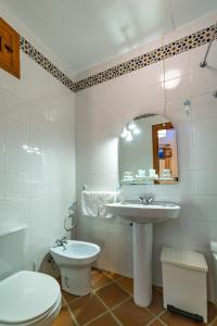 特雷韦莱斯拉弗拉瓜一号酒店的一间带水槽、卫生间和镜子的浴室