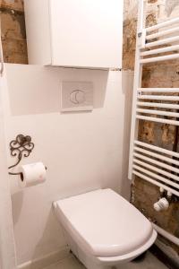柏林Boutique Altbau Apartment的浴室设有卫生间和一卷卫生纸