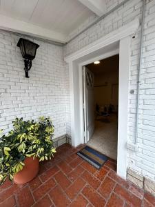 卢汉德库约JURAMA的通往种植盆栽植物的房子的门