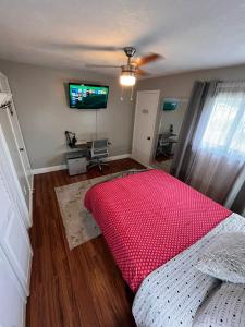 迈阿密Bella Stanza的一间卧室配有一张床和一台平面电视