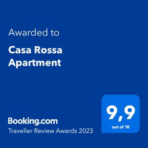 波尔托罗Casa Rossa Apartment的蓝色标语,标有casa rosa公寓的文字