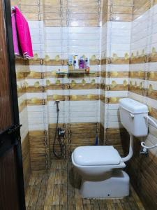 瓦拉纳西Tattva Luxurious Apartment的一间带卫生间和淋浴的浴室