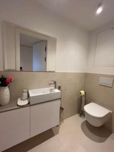 维也纳Green Park Apartment的浴室配有白色水槽和卫生间。