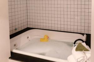 南太浩湖车夫酒店的浴缸里的橡皮鸭