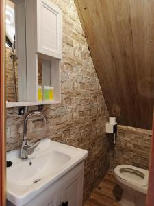 达纳Dana luxury huts的一间带水槽和卫生间的浴室
