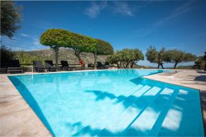 阿卡尼斯伊利亚希奥斯公寓式酒店的蓝色海水大型游泳池