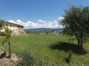 Castello delle FormeSCAPPO IN UMBRIA, Casale的绿地,有建筑和树