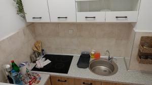 弗拉查尔（历史区）Clockwork orange apartment的厨房配有水槽和台面