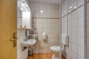 代尔尼采桑塔客房住宿加早餐旅馆的一间带卫生间和水槽的浴室