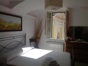 多尔切阿夸BeB I Girasoli的一间卧室设有一张床和一个窗口