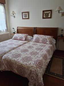 埃斯皮纳尔奥泽皮利Casa Rural Oihan - Eder的一间卧室配有一张带毯子和枕头的床。