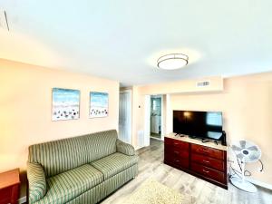 大洋城Bill's Apartments的带沙发和平面电视的客厅