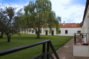帕尔梅拉Casas do Monte的一座有树和草地的建筑