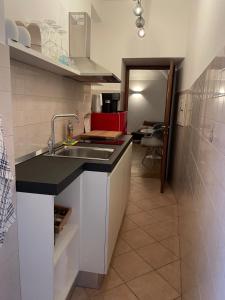 阿奎泰尔梅Cozy Flat in Piemonte的厨房配有水槽和台面