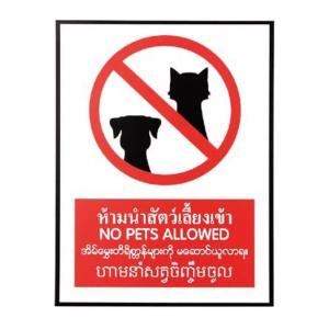 库德岛Mangrove bungalow & restaurant的不允许携带宠物的标志