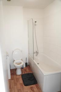 布赖尔利希尔2 Bedroom Apartment Brierley Hill的浴室配有卫生间、浴缸和水槽。