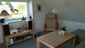 博雷Gård的客厅配有桌子和窗户