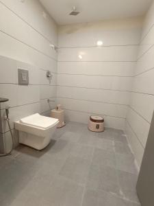 艾哈迈达巴德HOTEL ASIANA INN的白色的浴室设有卫生间和坐浴盆。