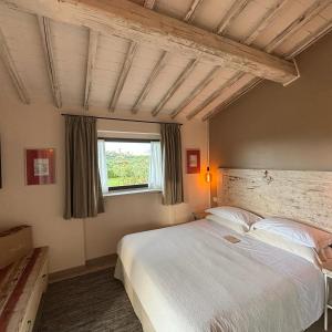 圣吉米纳诺佩德里贝拉维斯塔酒店的一间卧室设有一张大床和一个窗户。