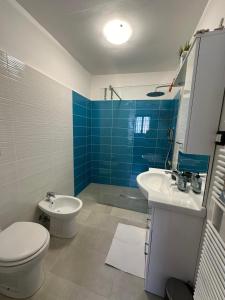 卡莫利Casetta del Marinaio的一间带卫生间和水槽的浴室
