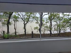 布希奥斯Barracuda Eco Resort Búzios的享有水体景致的窗户