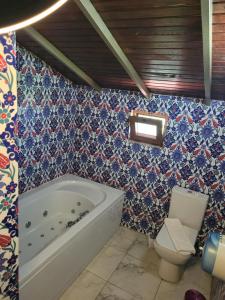 达利安伯浩斯度假酒店的带浴缸和卫生间的浴室。