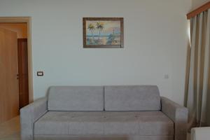 博尔什Vila Arturi的客厅的沙发,墙上挂着一幅画